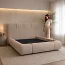 Ver imagem 2 de Conjunto Cama Queen Cabeceira Star Divani Bouclé Premiun Detalhes em Courino Luxouso Moderna Elegant