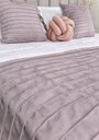 Ver imagem 1 de Peseira Drapeada Line Dupla Face em Veludo Cama Casal Cor:rosa Quartzo