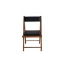 Ver imagem 1 de Cadeira Dobrável em Madeira Cor Castanho com Assento e Encosto Estofados Preebel Courino Preto - Cas