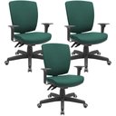 Ver imagem 1 de Kit 03 Cadeiras de Escritório Diretor Office Giratória Preto Alta Flexi P03 Poliéster verde -
