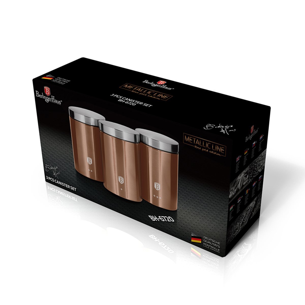 Jogo 3 Potes Multiuso Inox 18cm Rose Gold Berlinger Haus Porta Alimentos Mantimentos  Cozinha - 4