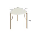 Ver imagem 3 de Mesa Lateral 56cm de Apoio para Sala Multiuso 100% Mdf Cor:luna com Dourado