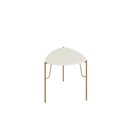 Ver imagem 2 de Mesa Lateral 56cm de Apoio para Sala Multiuso 100% Mdf Cor:luna com Dourado