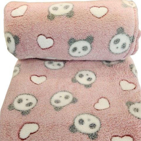 Cobertor Manta Solteiro Fofinha 2,20 X 1,50 - Ursa Rosa - 100% Poliéster