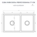 Ver imagem 6 de Cuba Dupla Cozinha Farm Sink Romana 77 Cm Estilo Fazenda Avental