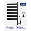 Ver imagem 2 de Toalheiro Térmico Elétrico 45x70 Display Digital Temporizado Moderno Lateral Preto - 110V