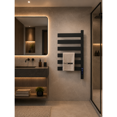 Toalheiro Térmico Elétrico 45x70 Display Digital Temporizado Moderno Lateral Preto - 110V