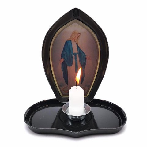 Porta Vela de Metal Nossa Senhora das Graças Luz Divina Armazém Católico 31201GRAÇAS