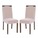 Ver imagem 1 de Kit 2 Cadeiras de Jantar Rubi 44 X 98 Cm Estofadas D26 Madeira Imbuia Suede Bege - Clicklar