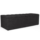 Ver imagem 4 de Kit Cabeceira Cama Box Casal King 195cm com Calçadeira Baú Dália W01 Linho Chumbo - Lyam
