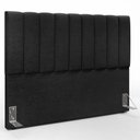 Ver imagem 3 de Kit Cabeceira Cama Box Casal King 195cm com Calçadeira Baú Dália W01 Linho Chumbo - Lyam