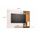 Ver imagem 2 de Painel de TV Udine 135cm Ripado com 2 Prateleiras para Sala e Quarto Preto/Ripado