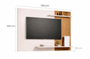 Ver imagem 2 de Painel de TV Udine 135cm Ripado com 2 Prateleiras para Sala e Quarto Preto/Ripado