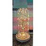 Luminária Galáxia Luzes de Fada Redoma de vidro e base de madeira 24 cm x 11 cm - 2