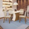 Conjunto Sala de Jantar Tampo Mdf Canto Reto 120 Cm 04 Cad Brenda Casa 812 - 1