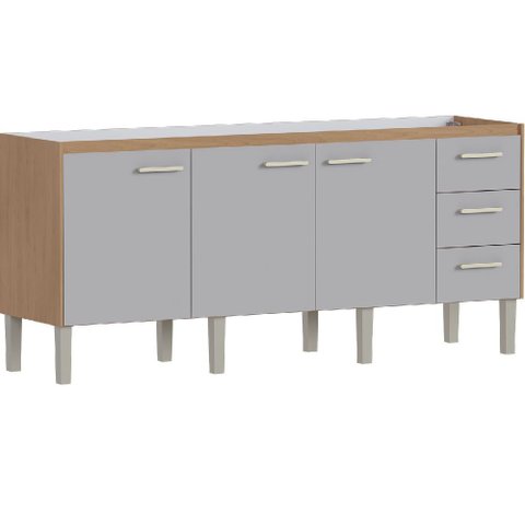 Gabinete Madeira Ibis 1,94 Metros Jequitibá Nude para Pia 2,00 Metros - P103639 - Cozimax
