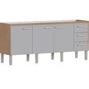 Ver imagem 1 de Gabinete Madeira Ibis 1,94 Metros Jequitibá Nude para Pia 2,00 Metros - P103639 - Cozimax