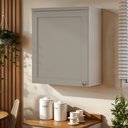 Ver imagem 1 de Armário Aéreo para Cozinha 1 Porta Provençal Americano 100% MDF Iluminata Branco/Fendi