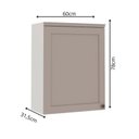 Ver imagem 3 de Armário Aéreo para Cozinha 1 Porta Provençal Americano 100% MDF Iluminata Branco/Fendi
