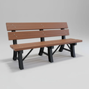 Ver imagem 1 de Banco Resistente em Madeira Plástica com Encosto 150cm Ipê