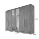Ver imagem 4 de Guarda-roupa Casal Oslo 6 Portas 6 Gavetas 100% Mdf com Espelho Peroba - Mademarques