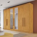 Ver imagem 1 de Guarda-roupa Casal Oslo 6 Portas 6 Gavetas 100% Mdf com Espelho Peroba - Mademarques