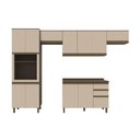 Ver imagem 6 de Cozinha Compacta 5 Peças com Tampo Connect 12 Portas MDF Marrom Móveis Henn