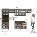 Ver imagem 2 de Cozinha Compacta 5 Peças com Tampo Connect 12 Portas MDF Marrom Móveis Henn