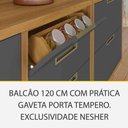 Ver imagem 4 de Cozinha 08 Pçs Nesher Imperatriz Gourmet 100 Mdf Freijó Com Grafite