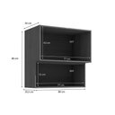Ver imagem 2 de Armário Cozinha Modulado Vibra T647 C/ 3 Portas (1 C/ Vidro) 80cm Canela/grafite Lacca Kappesberg