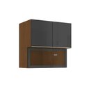 Ver imagem 1 de Armário Cozinha Modulado Vibra T647 C/ 3 Portas (1 C/ Vidro) 80cm Canela/grafite Lacca Kappesberg