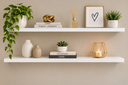 Ver imagem 1 de Kit 2 Prateleiras Multiuso Suporte Invisível 60cm MDF Branco