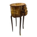 Ver imagem 4 de Mesa de Cabeceira em Madeira com Marchetaria com Detalhes em Bronze a: 70cm L:40cm P: 30cm