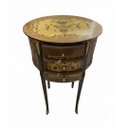 Ver imagem 3 de Mesa de Cabeceira em Madeira com Marchetaria com Detalhes em Bronze a: 70cm L:40cm P: 30cm