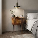 Ver imagem 2 de Mesa de Cabeceira em Madeira com Marchetaria com Detalhes em Bronze a: 70cm L:40cm P: 30cm