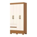 Ver imagem 4 de Guarda Roupa Roupeiro Solteiro Itaquera BS02 Briz 4 Portas 2 Gavetas Cinamomo Off White Henn