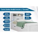 Ver imagem 2 de Cama Solteiro Invicta c/ 2 Gavetas Ébano - Santos Andirá