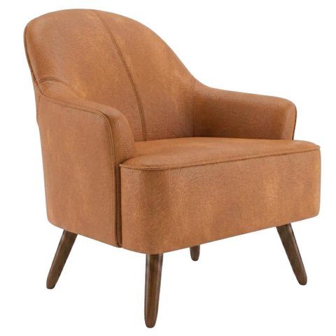 Poltrona Decorativa Naomi Pes Madeira Courino Tcs 727 Moll