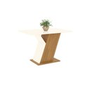 Ver imagem 5 de Conjunto Sala de Jantar Mesa 120cm 4 Cadeiras Évelin Espresso Móveis Bege/Nature/Off White