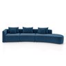 Sofá Curvo Decorativo Kimiko 427cm 5 Lugares Sala de Estar com Chaise Veludo Azul Petróleo G52 - Gra - 5