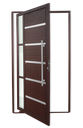 Ver imagem 1 de Porta Pivotante Alumínio Lambril Miraggio c/Puxador D.Marrom Corten 100 Brimak