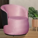 Ver imagem 1 de Poltrona Organica Beatriz Veludo Rosa Chiclete C/ Composê Corano Preto - Lm Decor