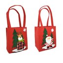 Ver imagem 1 de Kit 2 Sacolas com Alça Feltro Decorado Natal Papai Noel e Rena 30cm - Master Christmas