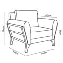 Ver imagem 3 de Kit 2 Poltronas Sabrina de Madeira Maciça com Almofada Courino Preto 503