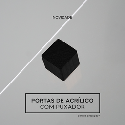 Nicho 80x23x18 Freijó C/ Portas de Acrílico Puxador Preto - 3
