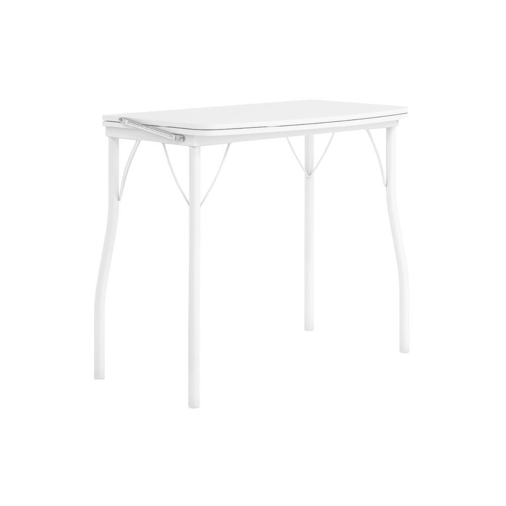 Mesa Dobrável Tampo Branco Tubos Brancos Carraro - 1