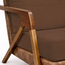 Ver imagem 7 de Kit 2 Poltronas Maia Corino Peroba e Linho Terracota Pé Castanho