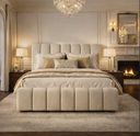 Ver imagem 2 de Cama King Size Luxuosa Cabeceira Estofada Quarto Moderno