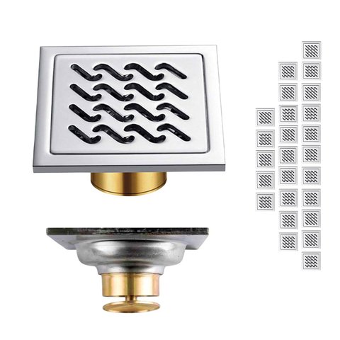 Ralo Inox 10x10 Banheiro Kit 25 Uni Anti Odor Seguro Anti Retorno Varanda Higienico Quintal Cozinha 