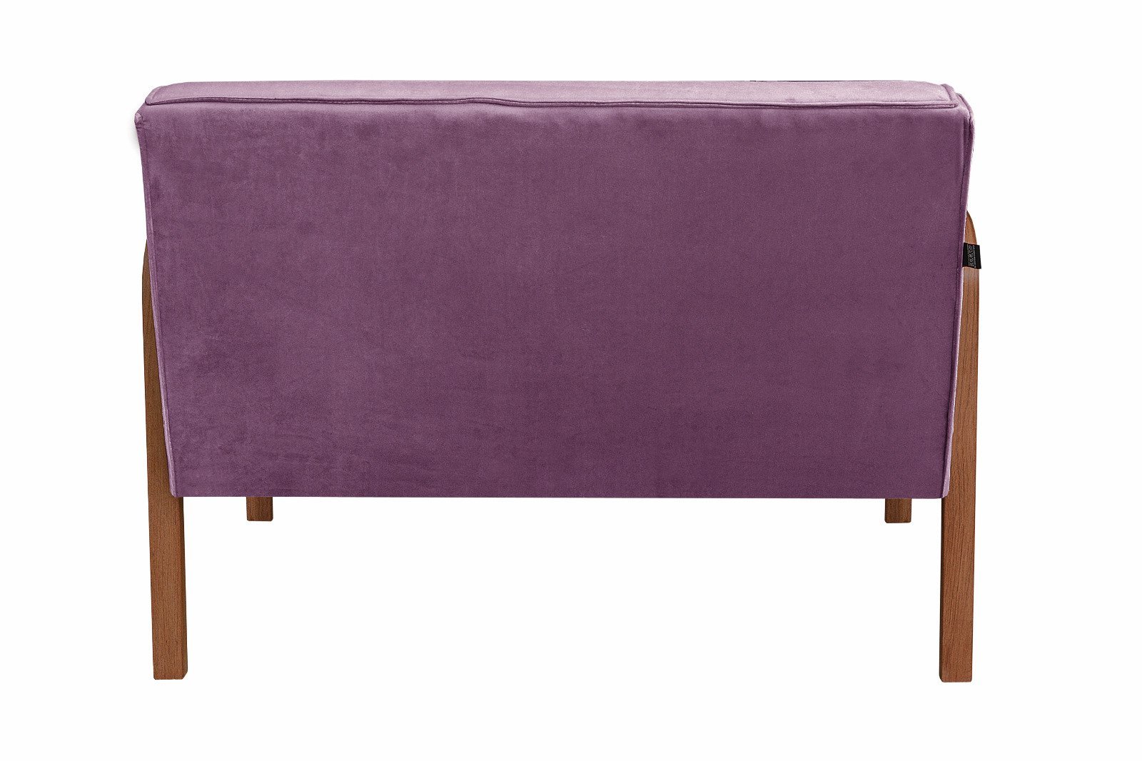 Sofà Anita Namoradeira Braço Madeira Decoração Sala Recepção - Veludo Roxo - 3